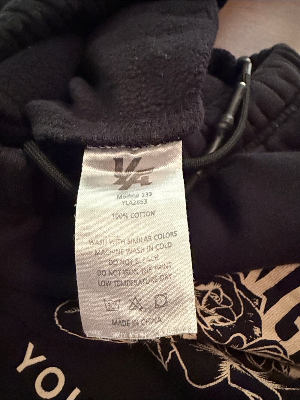 YoungLA Black Sweatpants with Cream Graphic Print - Picture 8 of 10